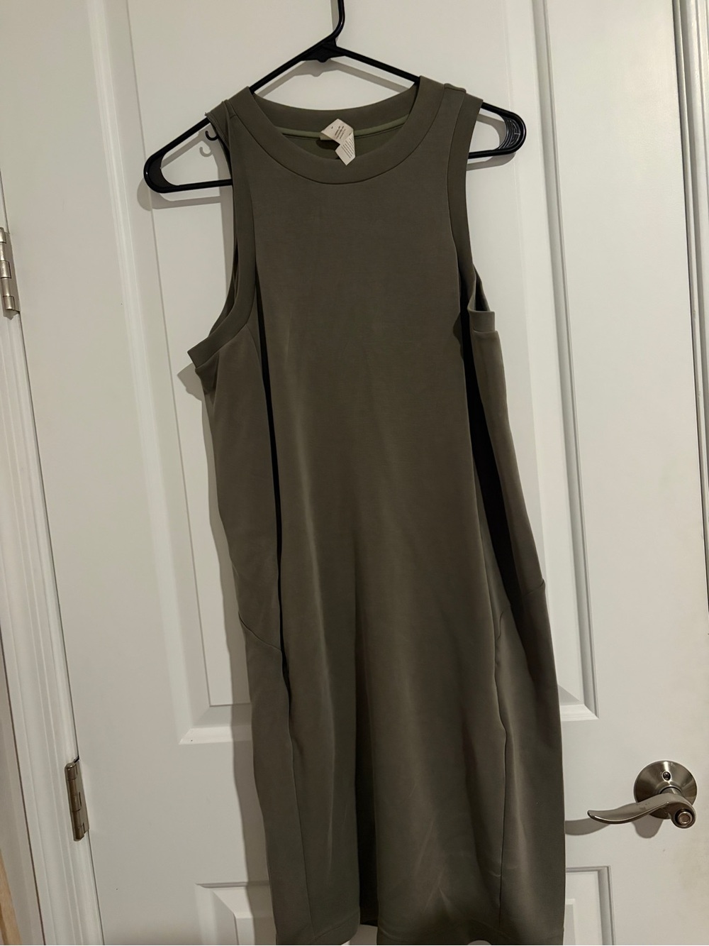 Sleeveless Olive Green Tank Modal fabric Dress Medium